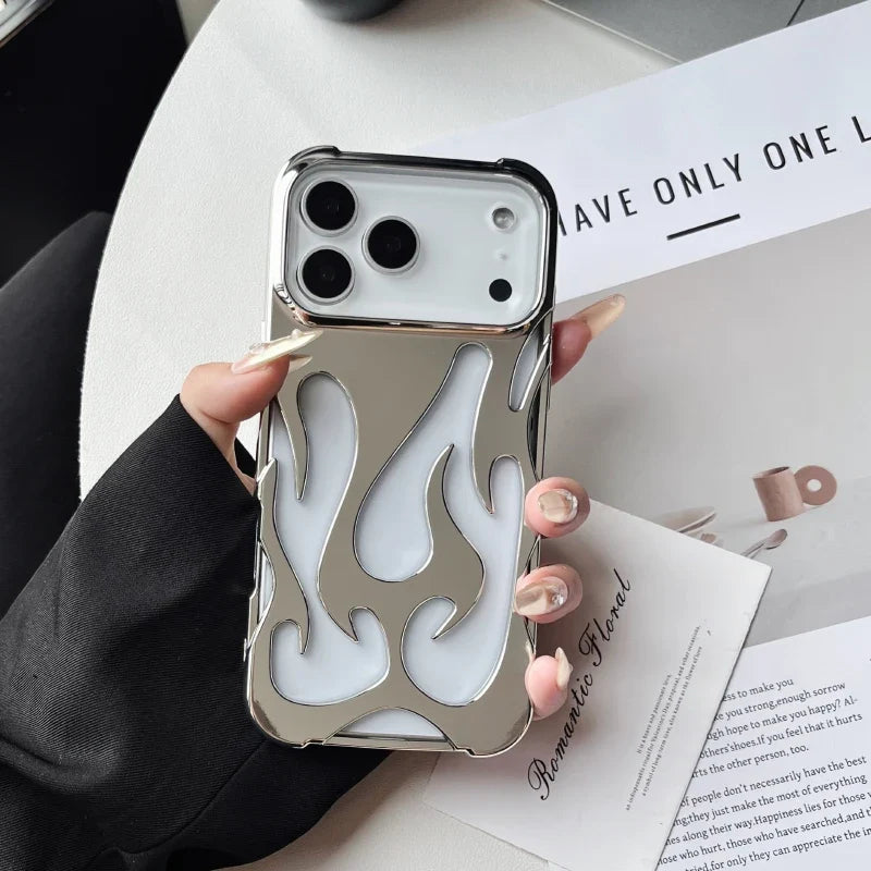 Flame-Patterned Vented iPhone Case with Shock Absorption and Heat Dissipation for iPhone 13, 14, 15, 16, 17, Air, Pro, Pro Max Models | Thomler