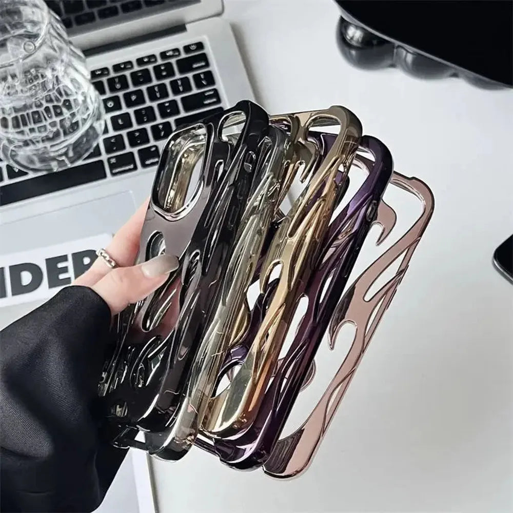 Flame-Patterned Vented iPhone Case with Shock Absorption and Heat Dissipation for iPhone 13, 14, 15, 16, 17, Air, Pro, Pro Max Models | Thomler