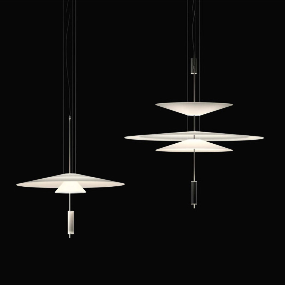 Pendant Light Metal 26 in White LED Ceiling Chandelier Indoor Dining Room Living Area Hanging Lamp | Thomler