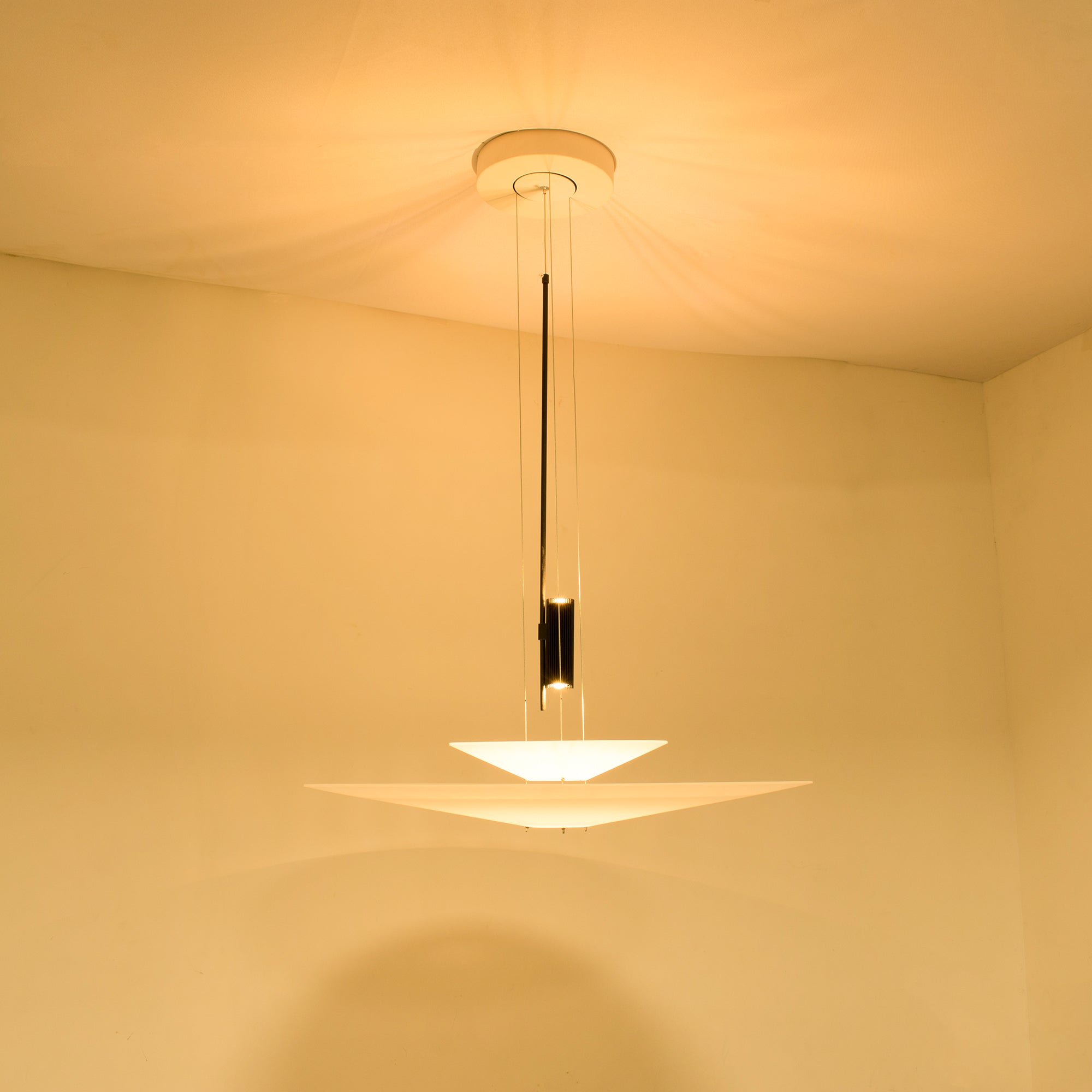Pendant Light Metal 26 in White LED Ceiling Chandelier Indoor Dining Room Living Area Hanging Lamp | Thomler
