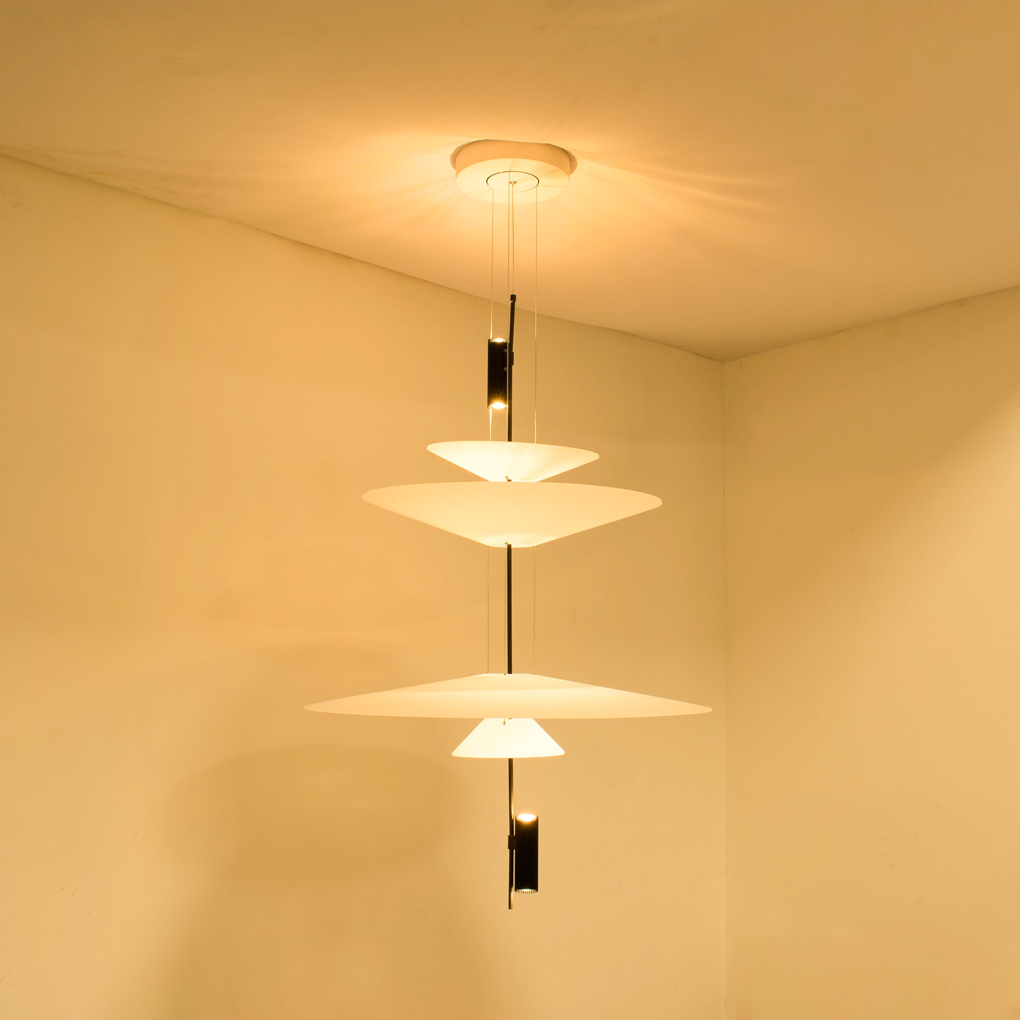 Pendant Light Metal 26 in White LED Ceiling Chandelier Indoor Dining Room Living Area Hanging Lamp | Thomler