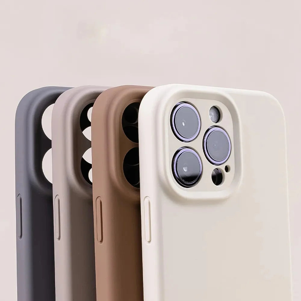 Silicone iPhone Case with Camera & Screen Protection for 14-17, Air, Pro, Max | Thomler