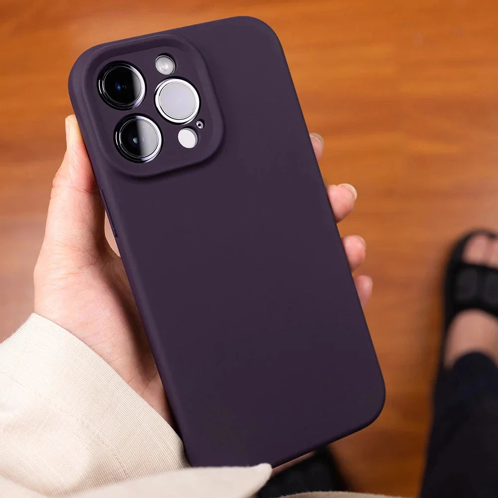 Silicone iPhone Case with Camera & Screen Protection for 14-17, Air, Pro, Max | Thomler