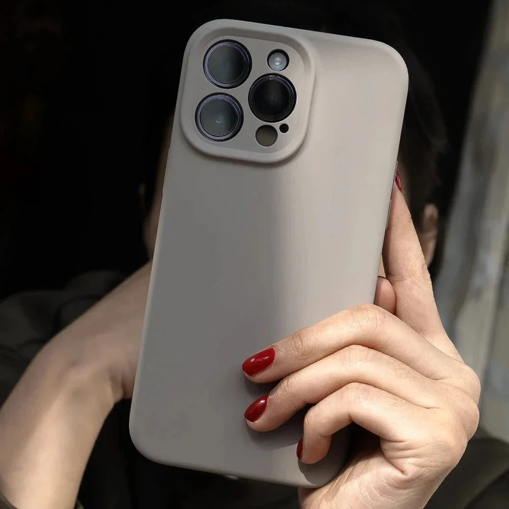 Silicone iPhone Case with Camera & Screen Protection for 14-17, Air, Pro, Max | Thomler