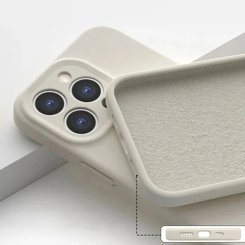 Silicone iPhone Case with Camera & Screen Protection for 14-17, Air, Pro, Max | Thomler
