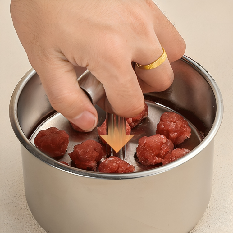 Stainless Steel Meatball Scoop Press Tool for Uniform Portion Control | Kitchen Helper for Cooking Meal Prep Rolling Ground Beef Turkey Chic | Thomler