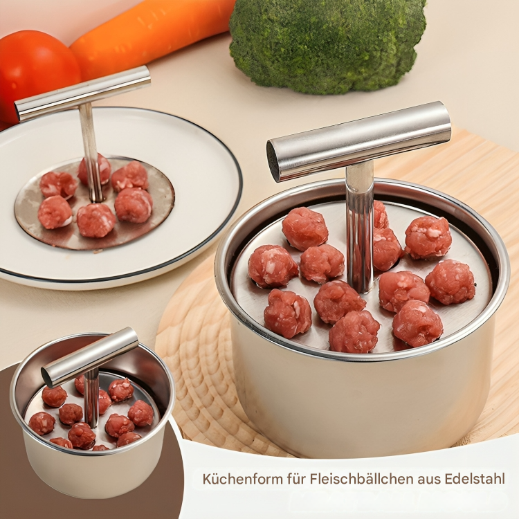 Stainless Steel Meatball Scoop Press Tool for Uniform Portion Control | Kitchen Helper for Cooking Meal Prep Rolling Ground Beef Turkey Chic | Thomler
