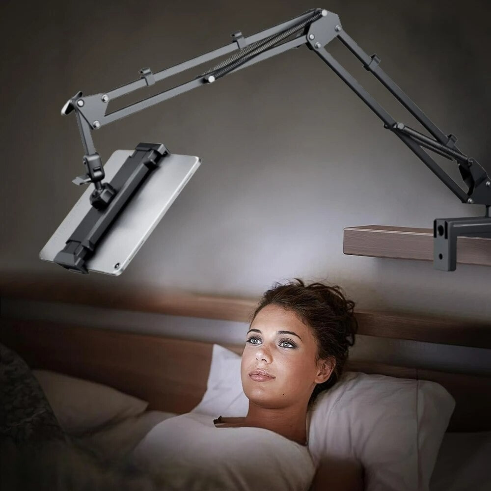 Adjustable Tablet Arm Stand with Full Rotation Mount for iPad & Tablets – Aluminum Desktop & Bedside Holder | Thomler