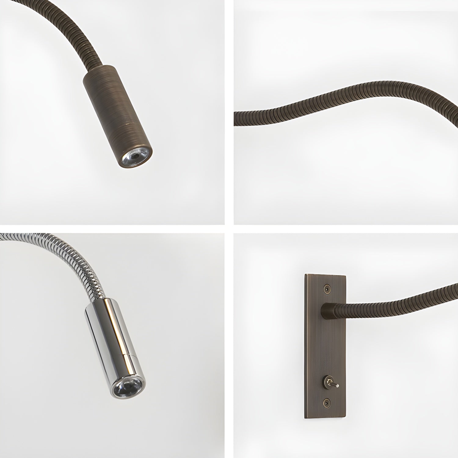 Wall Lamp Metal Flexible Gooseneck Integrated LED Black Bedroom Reading Task Light Modern Bedside Lighting | Thomler