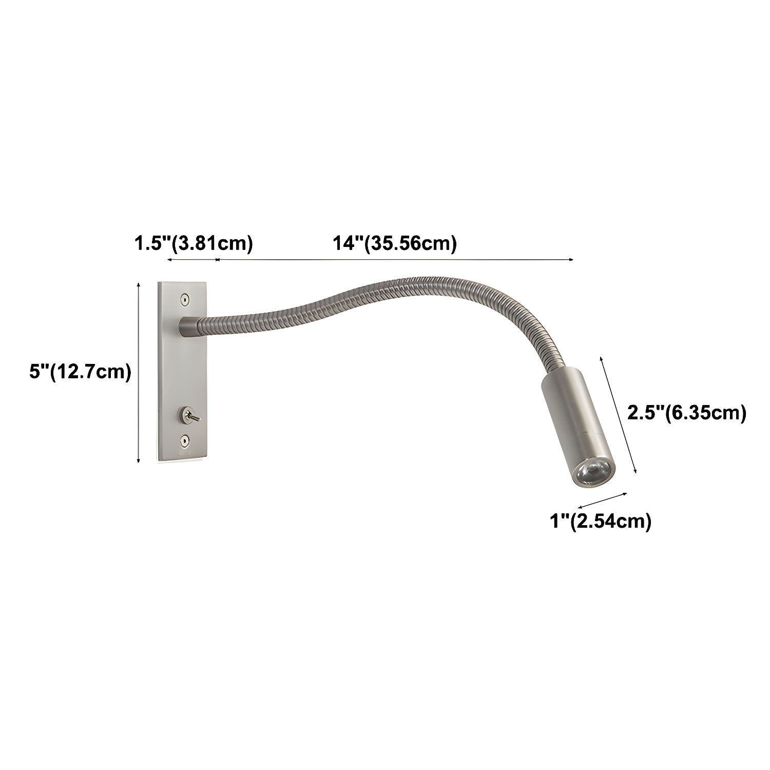 Wall Lamp Metal Flexible Gooseneck Integrated LED Black Bedroom Reading Task Light Modern Bedside Lighting | Thomler