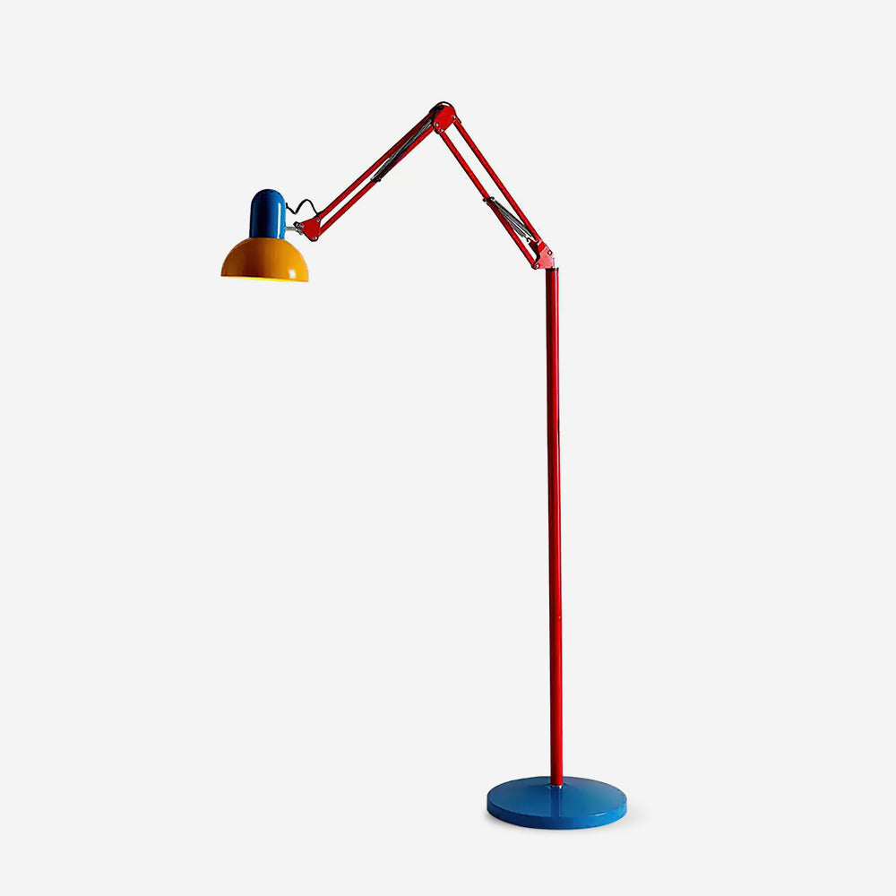 Floor Lamp Metal 74 in Adjustable Indoor Reading Light Blue Red Yellow Modern Home Office Lighting | Thomler