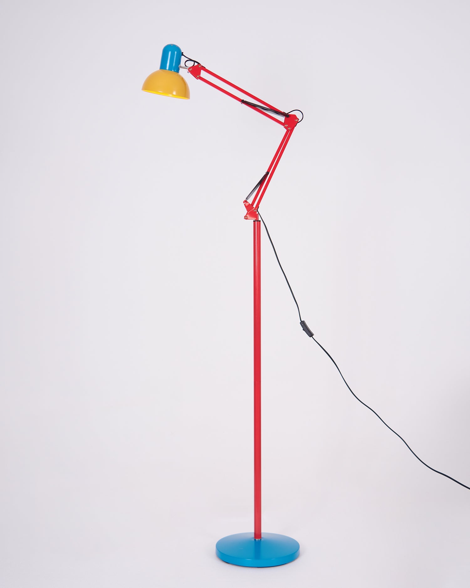 Floor Lamp Metal 74 in Adjustable Indoor Reading Light Blue Red Yellow Modern Home Office Lighting | Thomler