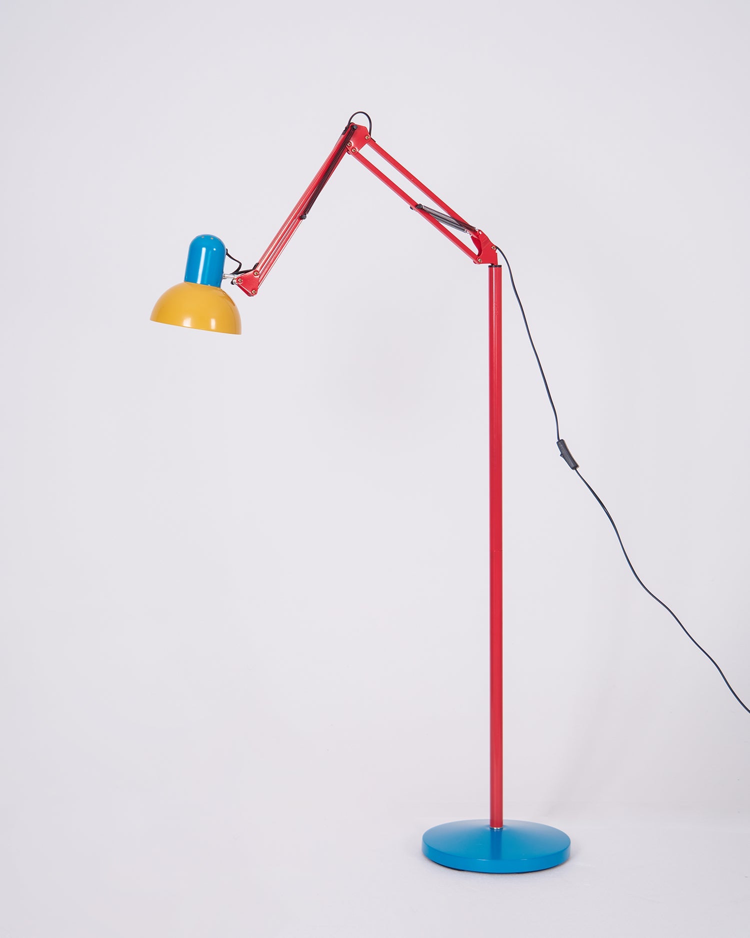 Floor Lamp Metal 74 in Adjustable Indoor Reading Light Blue Red Yellow Modern Home Office Lighting | Thomler