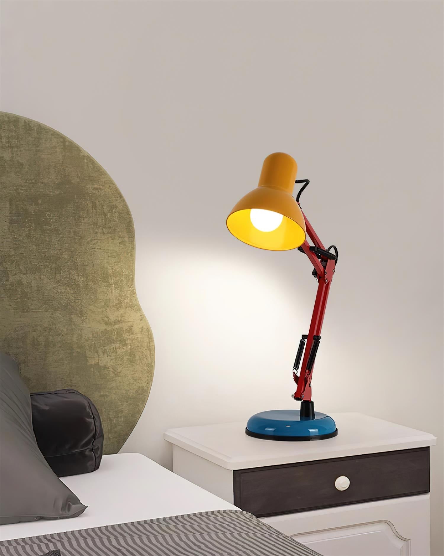 Table Lamp Metal 21.6 in Adjustable Blue Red Yellow Desk Lighting Indoor Use | Thomler