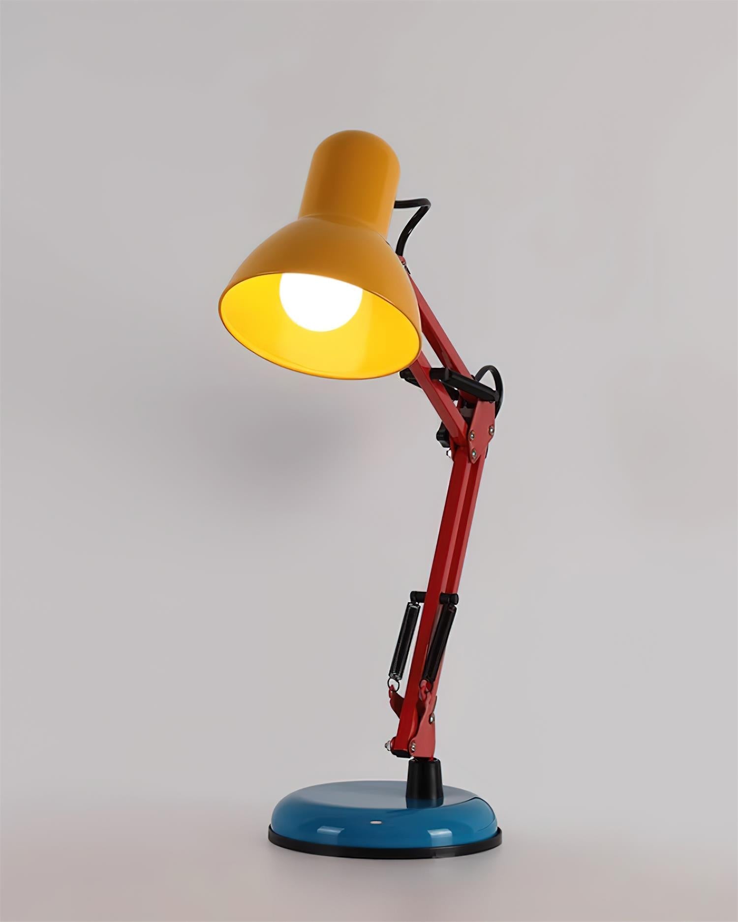 Table Lamp Metal 21.6 in Adjustable Blue Red Yellow Desk Lighting Indoor Use | Thomler