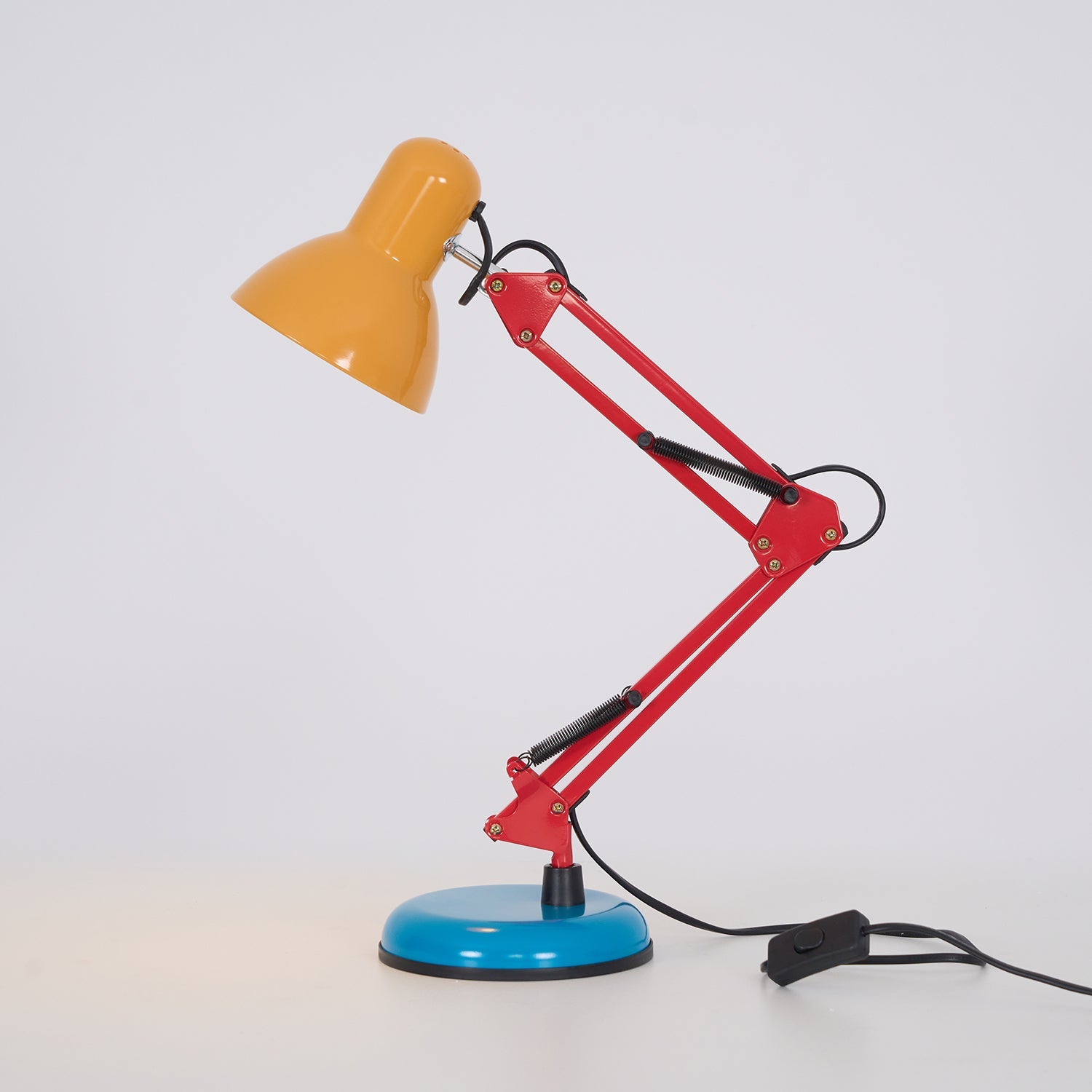 Table Lamp Metal 21.6 in Adjustable Blue Red Yellow Desk Lighting Indoor Use | Thomler
