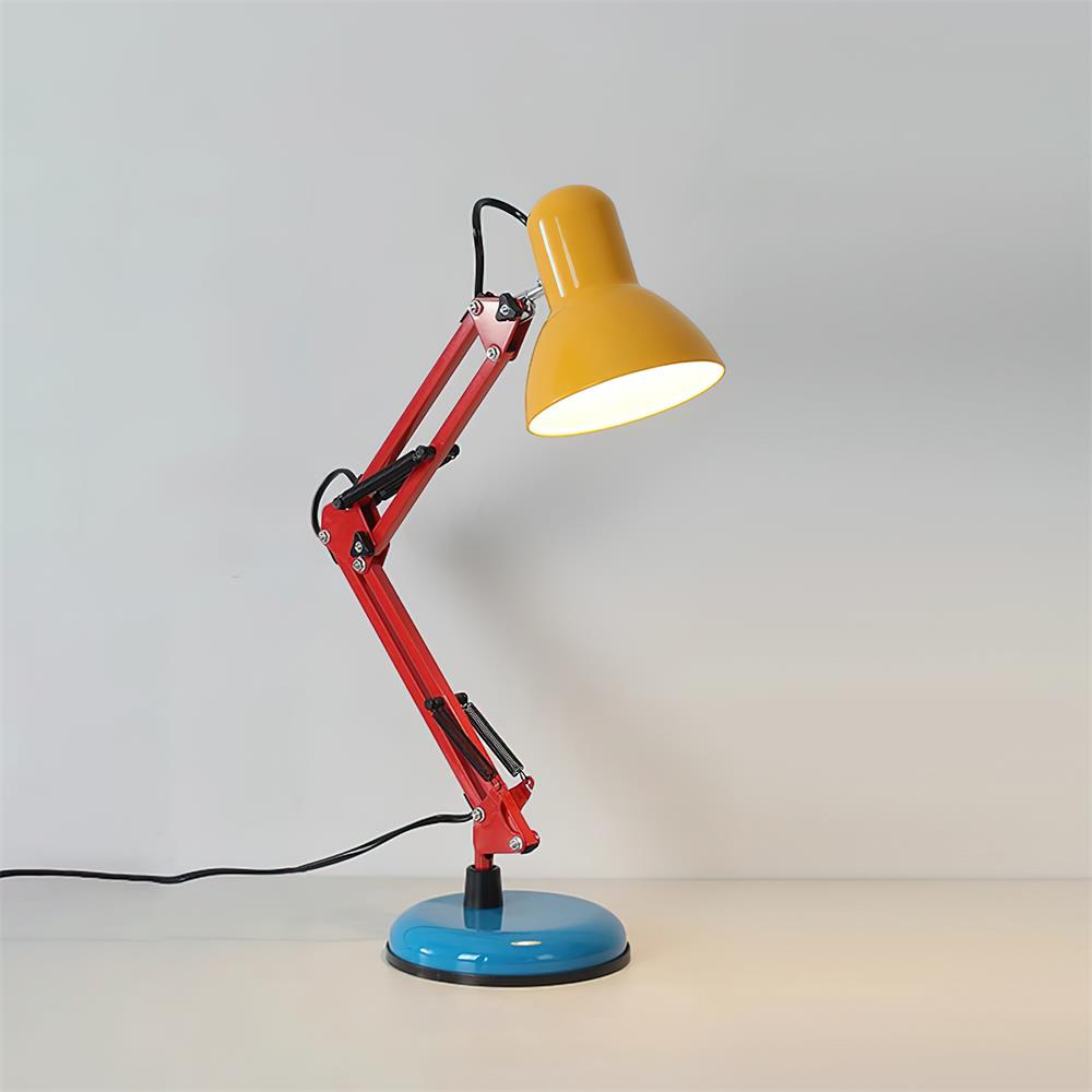Table Lamp Metal 21.6 in Adjustable Blue Red Yellow Desk Lighting Indoor Use | Thomler