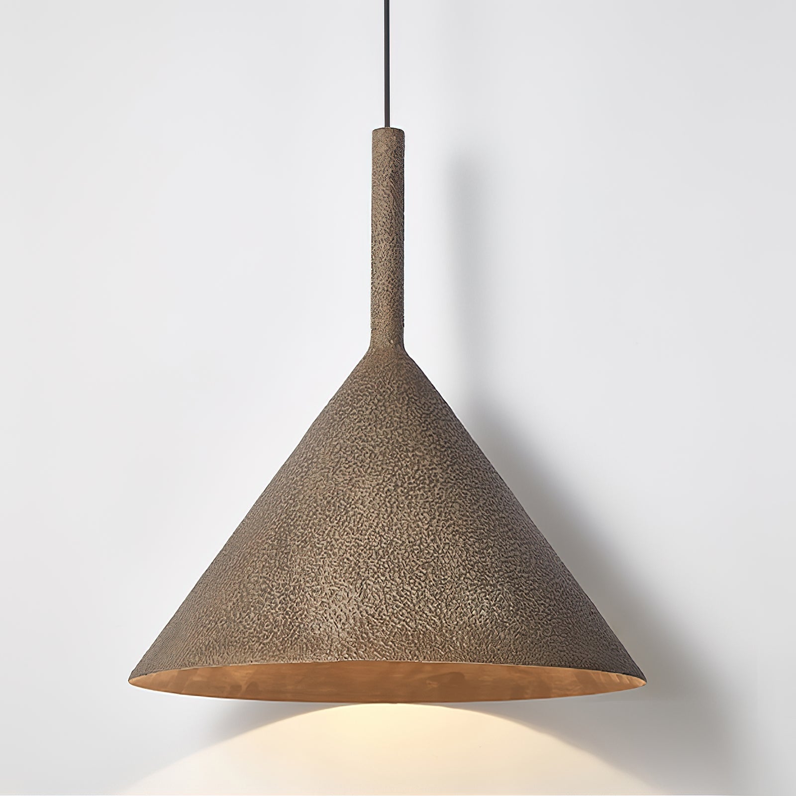 Iron Ceiling Fixture Hammered Texture Adjustable Height 18×19 in Overhead Dining Kitchen Island Entryway Aged Bronze Cone Shade | Thomler