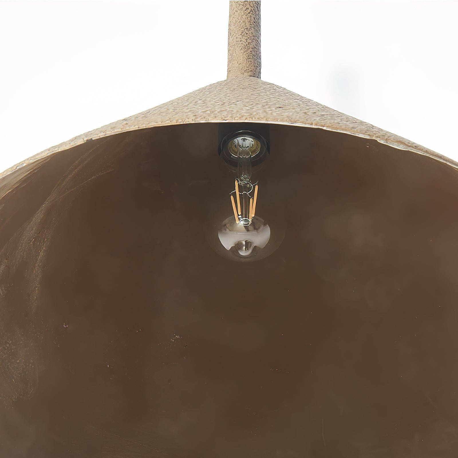 Iron Ceiling Fixture Hammered Texture Adjustable Height 18×19 in Overhead Dining Kitchen Island Entryway Aged Bronze Cone Shade | Thomler
