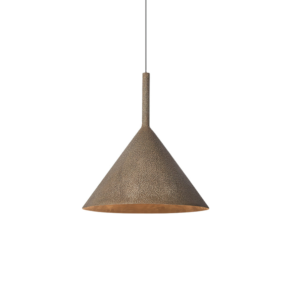 Iron Ceiling Fixture Hammered Texture Adjustable Height 18×19 in Overhead Dining Kitchen Island Entryway Aged Bronze Cone Shade | Thomler