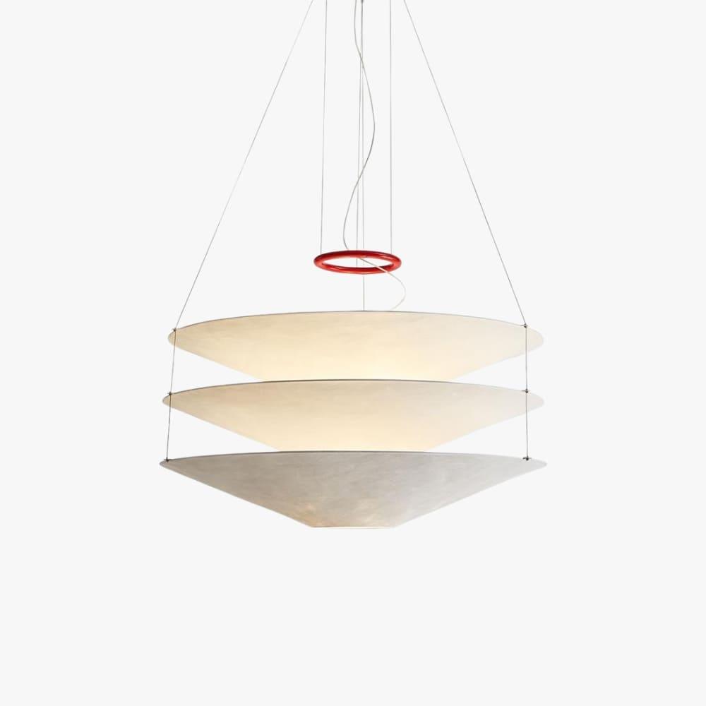 Pendant Light Metal Dupont Paper Ring 29.5 in Red Dining Room Kitchen Island Modern Hanging Ceiling Fixture | Thomler
