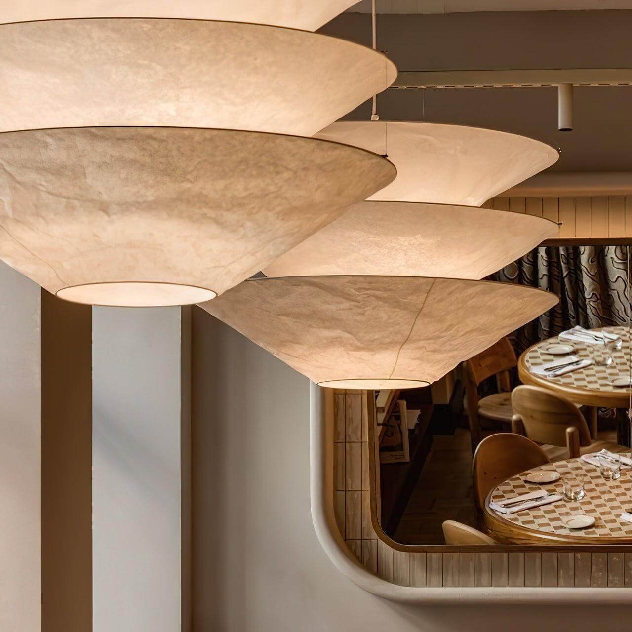 Pendant Light Metal Dupont Paper Ring 29.5 in Red Dining Room Kitchen Island Modern Hanging Ceiling Fixture | Thomler