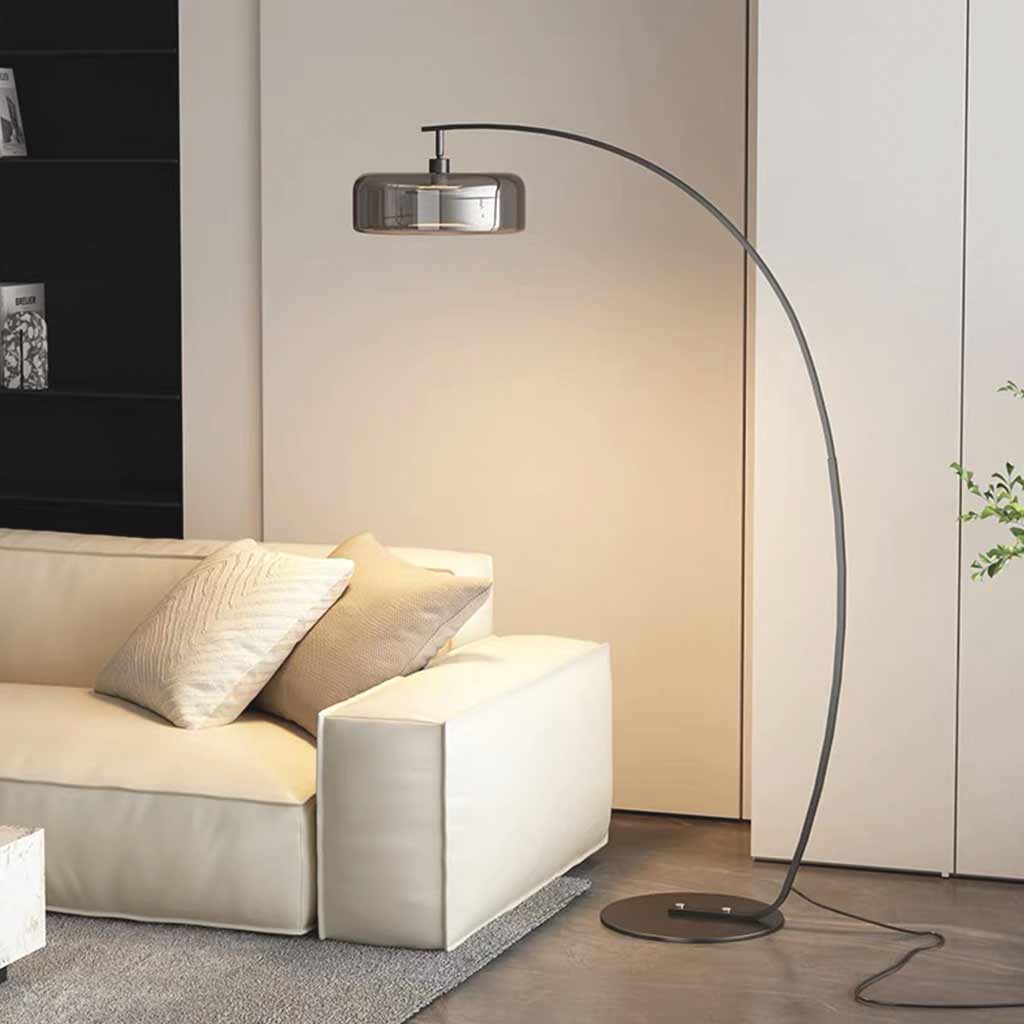 Floor Lamp Iron 70.9 in Adjustable LED 3 Light Colors Amber Smoky Grey Living Room Bedroom Study Lighting | Thomler