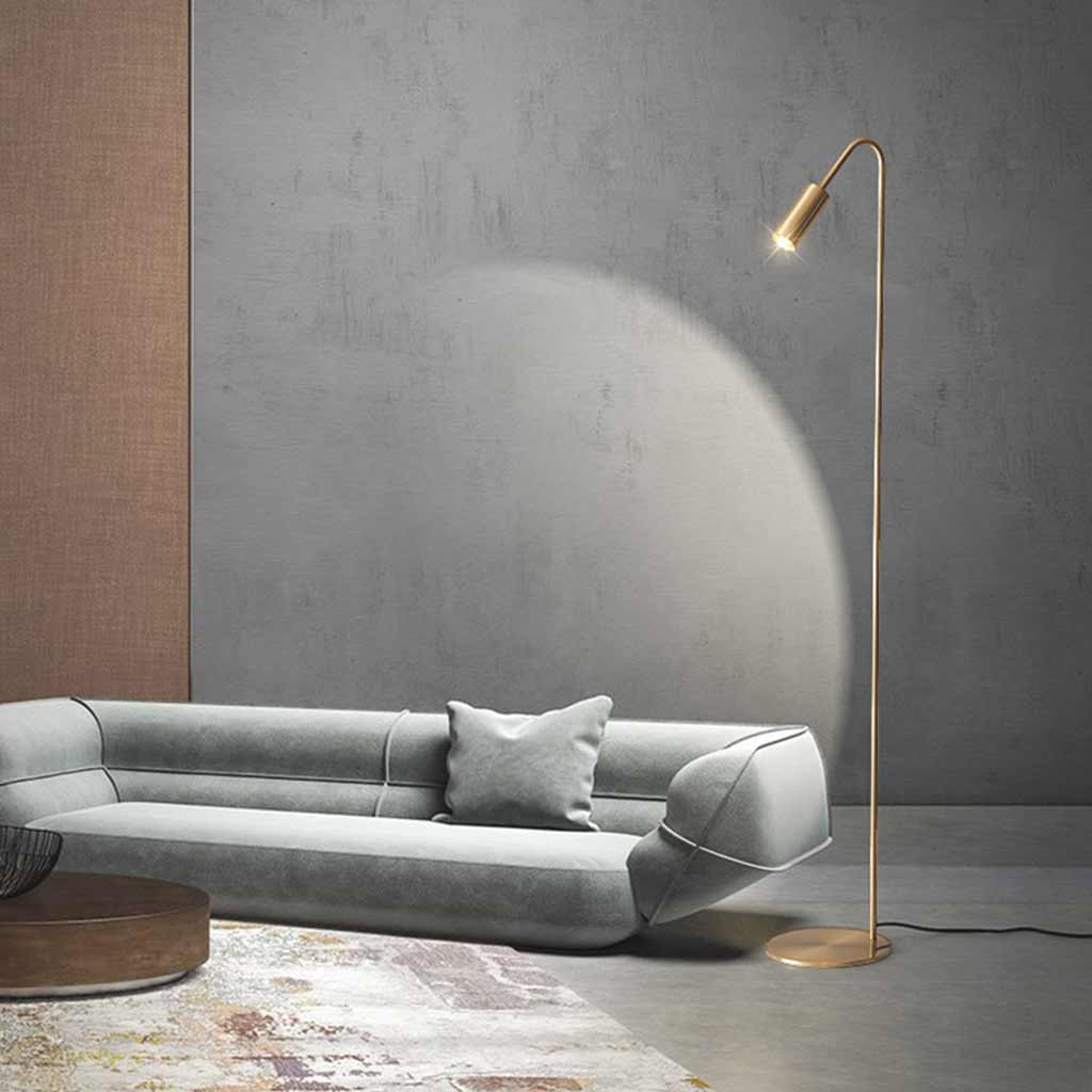 Floor Lamp Brass 51 in Adjustable LED Modern Living Room Gallery Lighting | Thomler