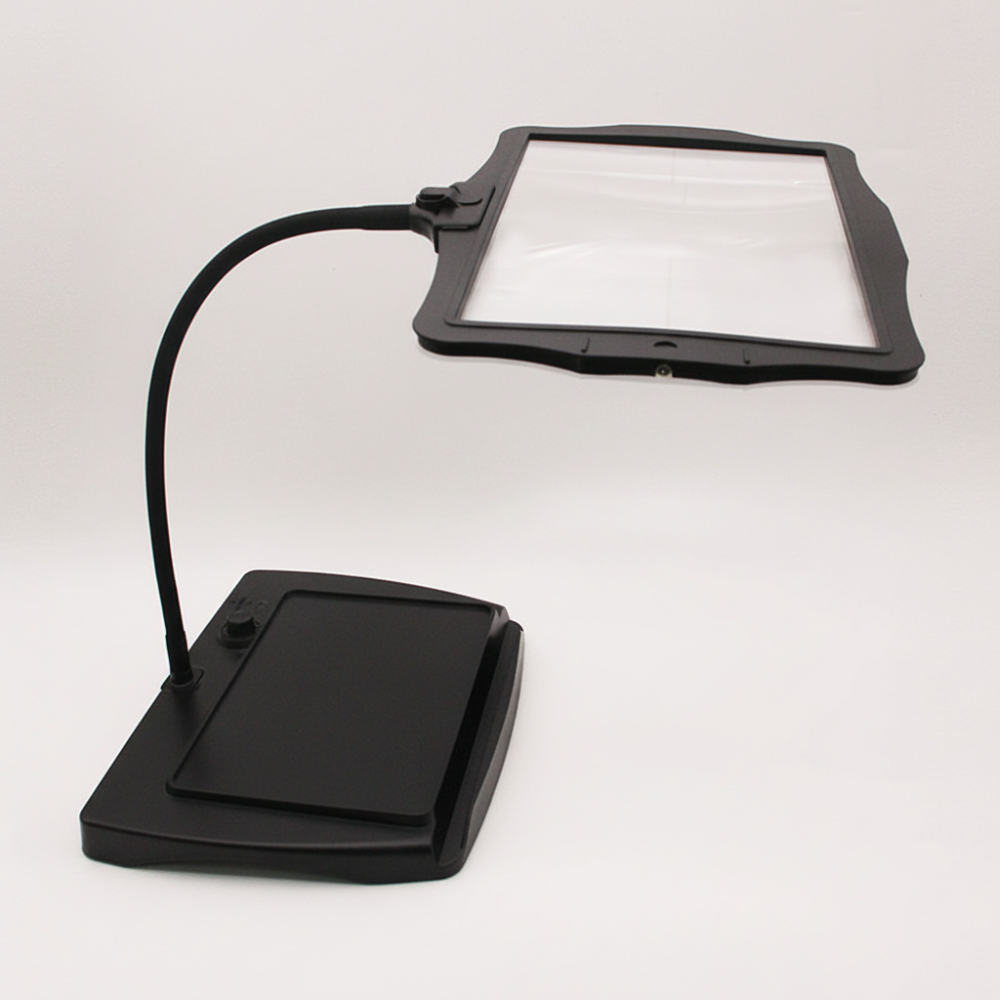 Magnifying Lamp Acrylic Lens 20.3 cm x 25.4 cm Reading Crafting LED Desk Light Hands Free Rechargeable USB C | Thomler
