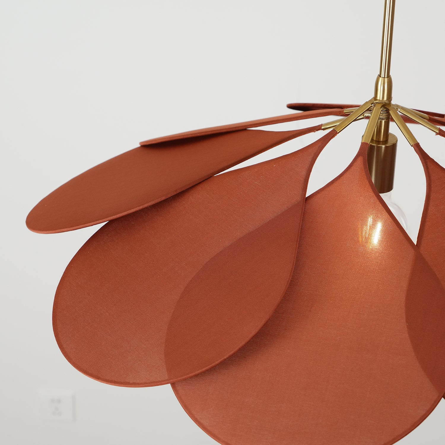 Pendant Light Fabric Flower Shade 50.0 cm Vintage Living Room Bedroom Dining Hanging Ceiling Lamp E27 Adjustable | Thomler