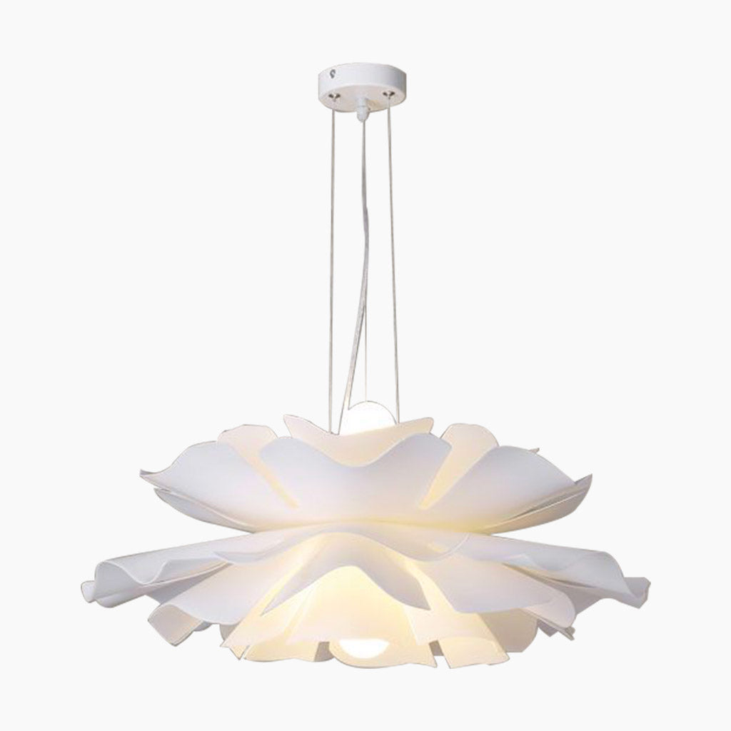 Chandelier Acrylic 19.7 in Modern Elegant Lotus Flower White Living Room Bedroom Dining Room Pendant Light Adjustable LED | Thomler