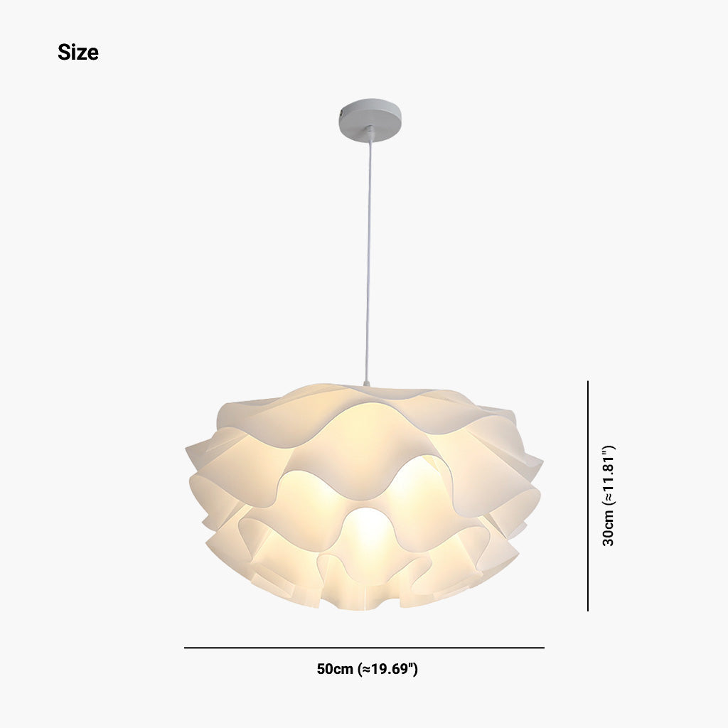 Chandelier Acrylic 19.7 in Modern Elegant Lotus Flower White Living Room Bedroom Dining Room Pendant Light Adjustable LED | Thomler