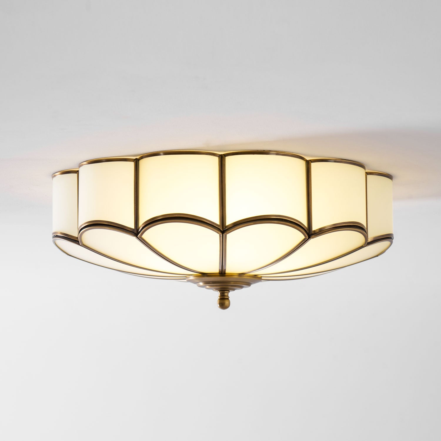 Flower Shape Glass Recessed Ceiling Light 17.7 in Brass Bedroom Study Balcony Indoor Lighting Decorative Fixture | Thomler