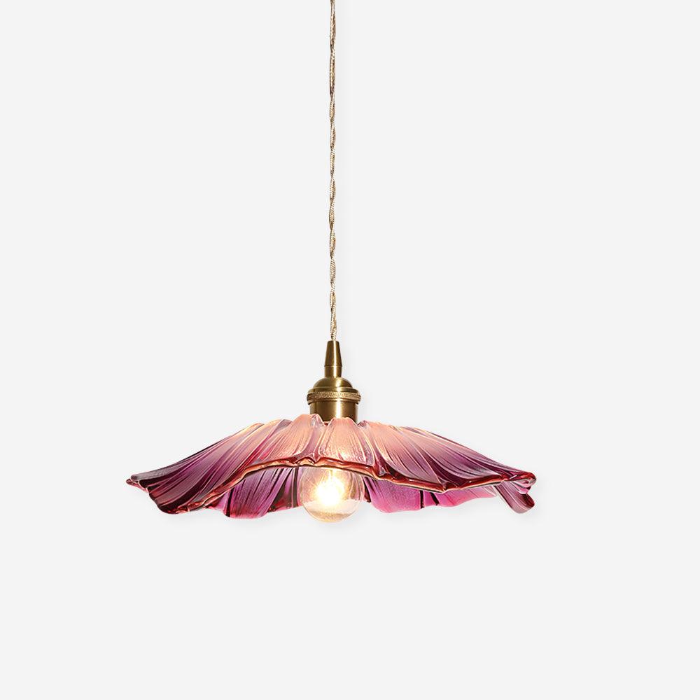 Pendant Light Glass 11 in Diameter Transparent Shade Pink Green Clear Retro Home Dining Room Kitchen Hanging Ceiling Lamp | Thomler