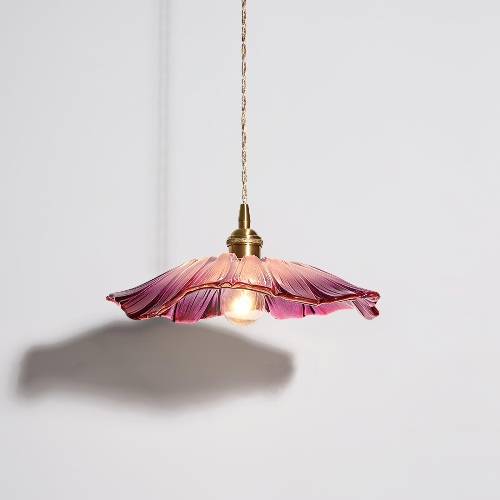Pendant Light Glass 11 in Diameter Transparent Shade Pink Green Clear Retro Home Dining Room Kitchen Hanging Ceiling Lamp | Thomler