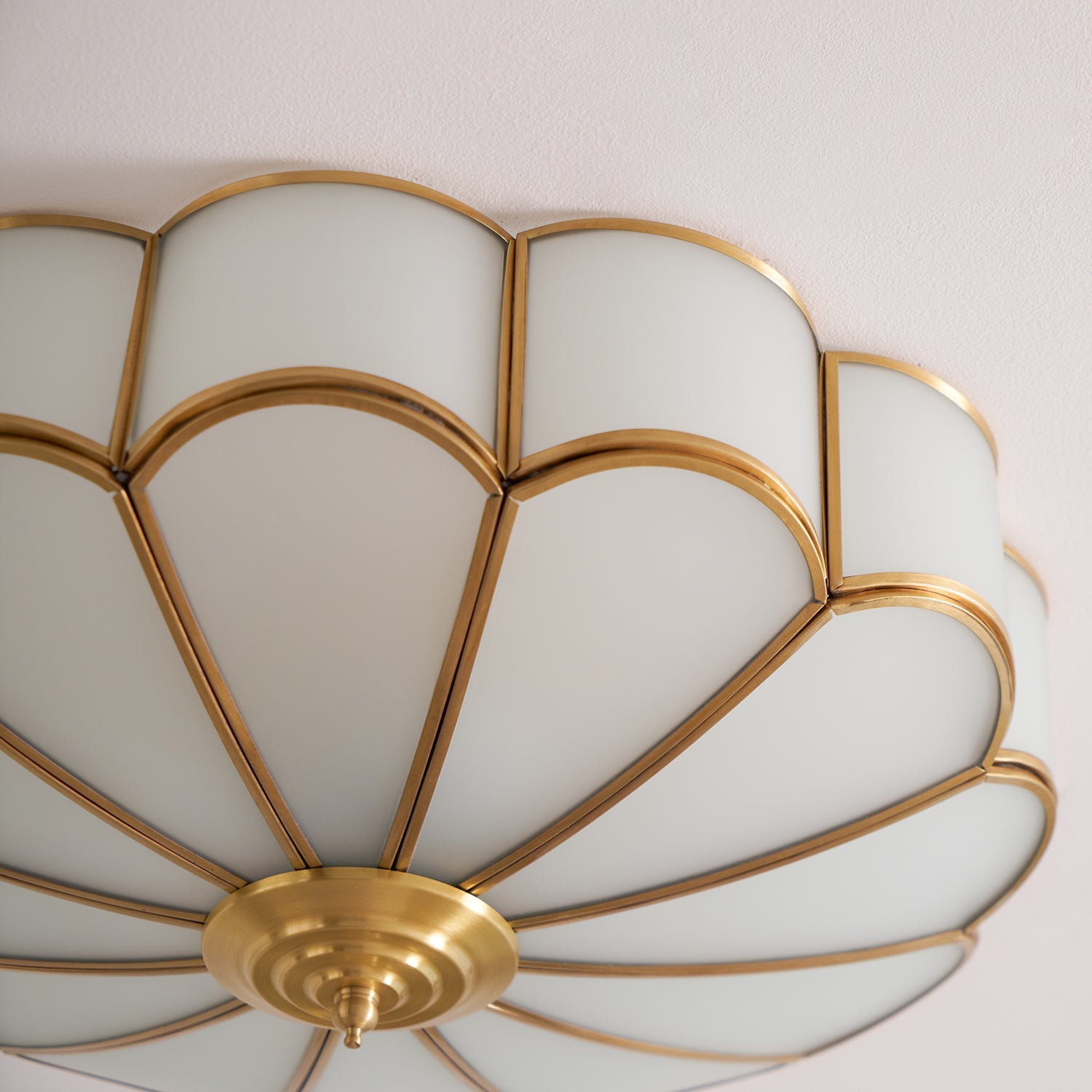 Flower Shape Glass Recessed Ceiling Light 17.7 in Brass Bedroom Study Balcony Indoor Lighting Decorative Fixture | Thomler