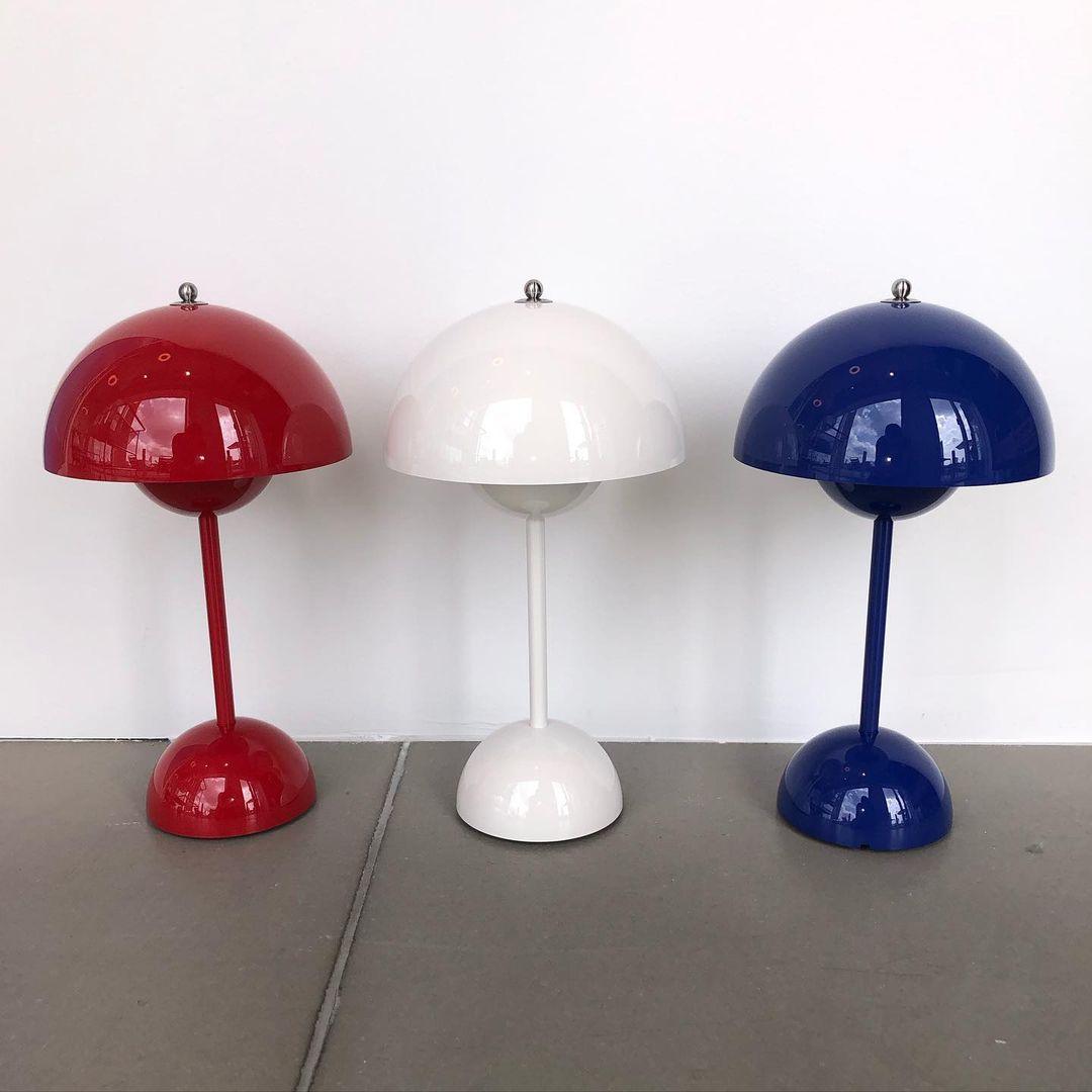 Desk Lamp Metal 6.3 in Rechargeable Tri-Color Small Table Light | Thomler