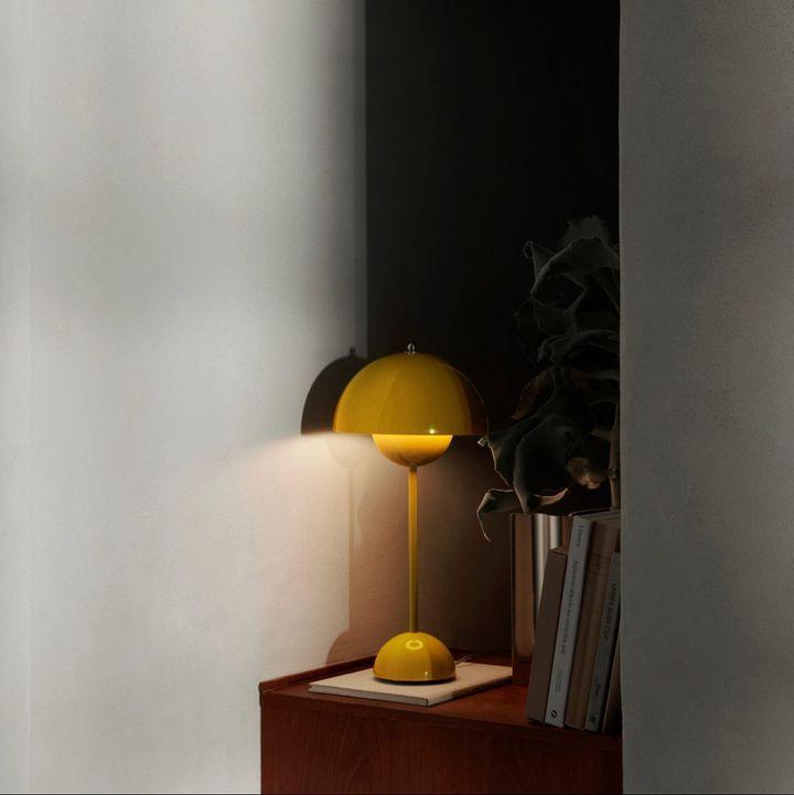 Desk Lamp Metal 6.3 in Rechargeable Tri-Color Small Table Light | Thomler