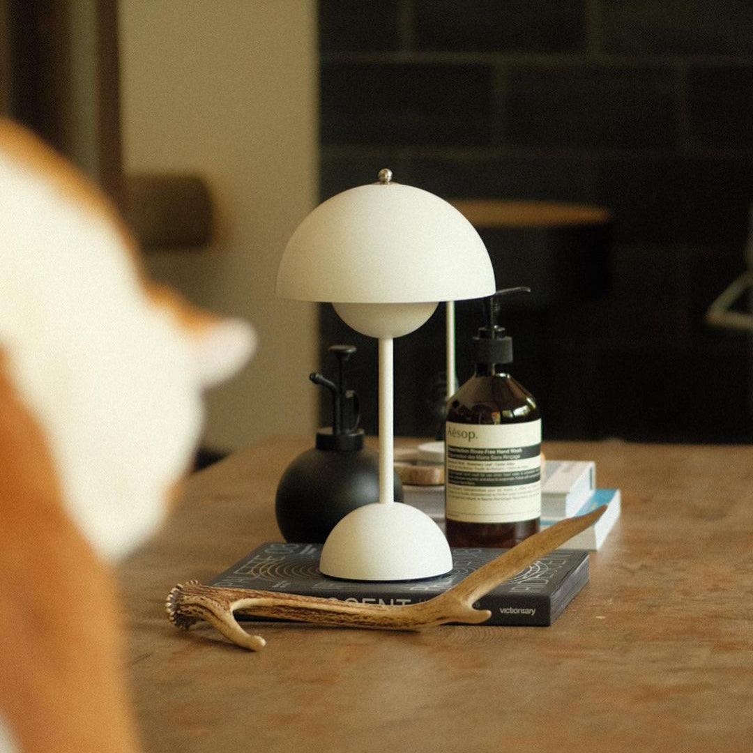 Desk Lamp Metal 6.3 in Rechargeable Tri-Color Small Table Light | Thomler