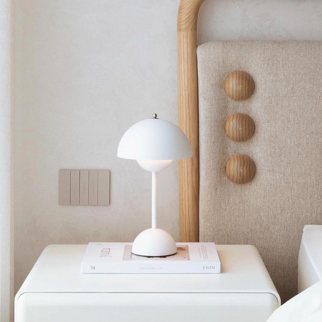 Desk Lamp Metal 6.3 in Rechargeable Tri-Color Small Table Light | Thomler