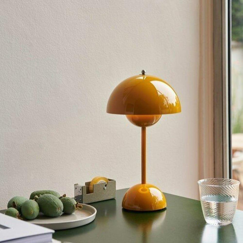 Desk Lamp Metal 6.3 in Rechargeable Tri-Color Small Table Light | Thomler
