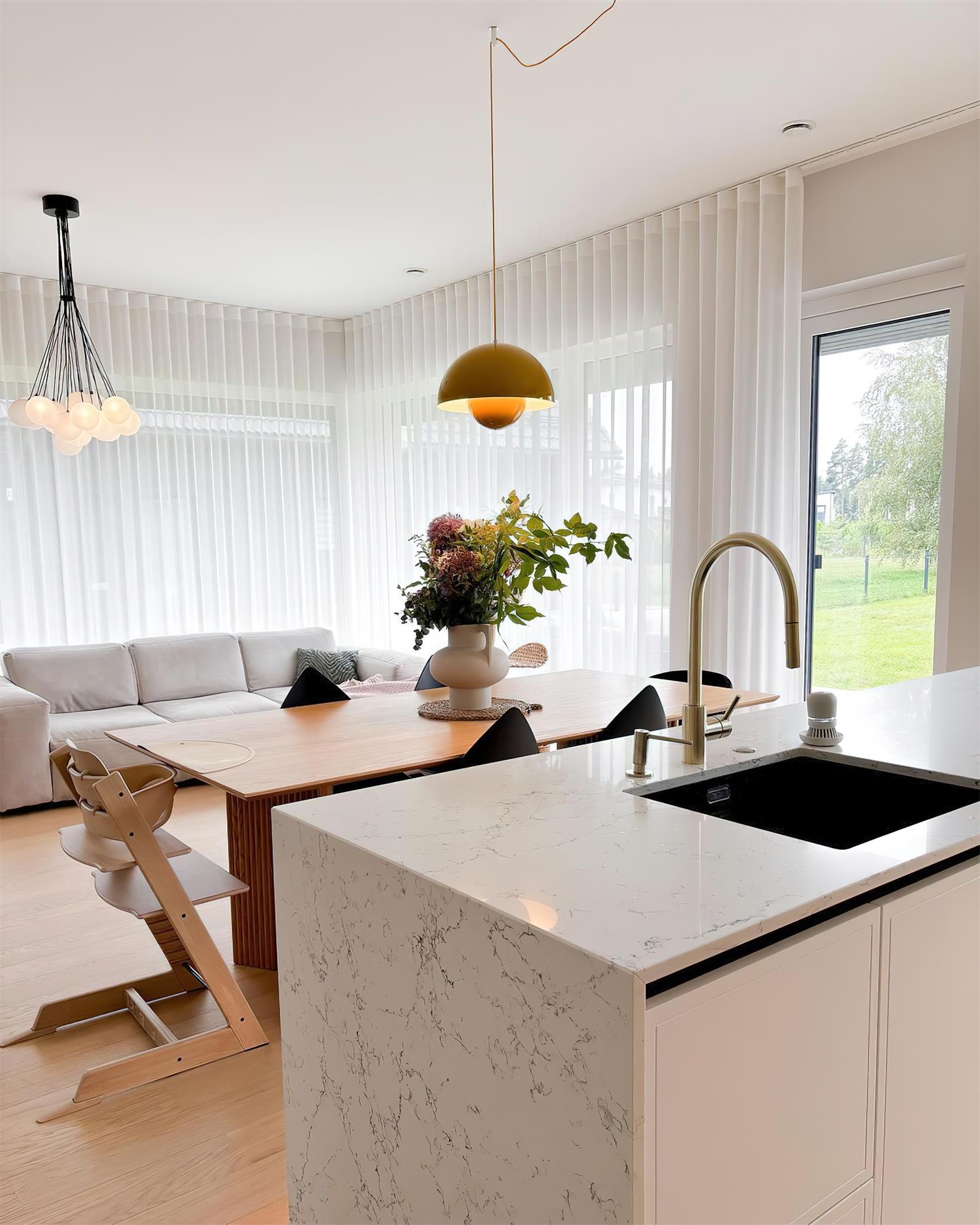 Pendant Light Aluminum 9.1 in 6.3 in Beige Gray Contemporary Dining Room Kitchen Island Hanging Ceiling Lamp Geometric Modern Lighting | Thomler