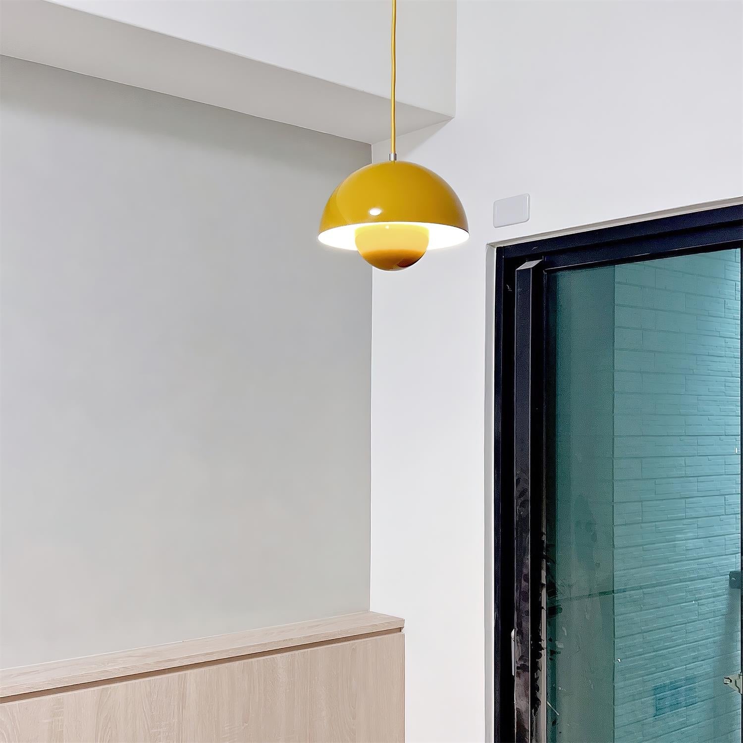 Pendant Light Aluminum 9.1 in 6.3 in Beige Gray Contemporary Dining Room Kitchen Island Hanging Ceiling Lamp Geometric Modern Lighting | Thomler