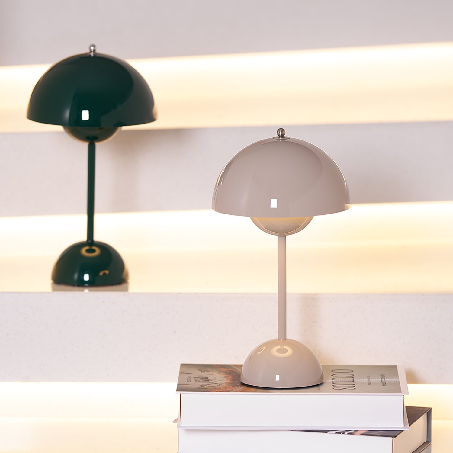 Desk Lamp Metal 6.3 in Rechargeable Tri-Color Small Table Light | Thomler