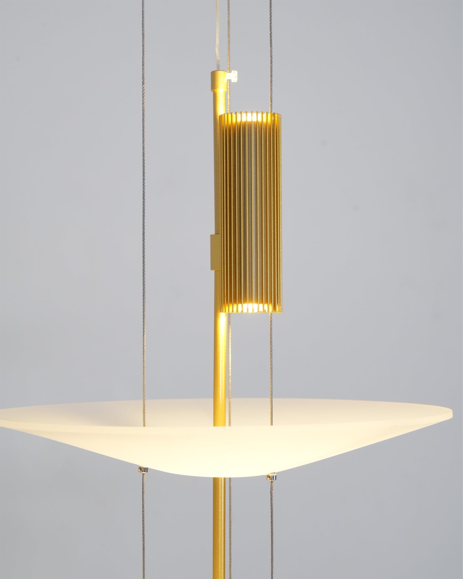 Pendant Light Metal 26 in White LED Ceiling Chandelier Indoor Dining Room Living Area Hanging Lamp | Thomler