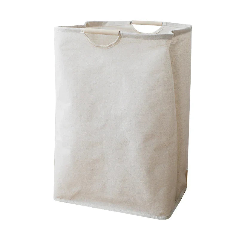 Collapsible Cotton-Linen Laundry Hamper with Handles for Bedroom, Bathroom & Closet Storage | Thomler