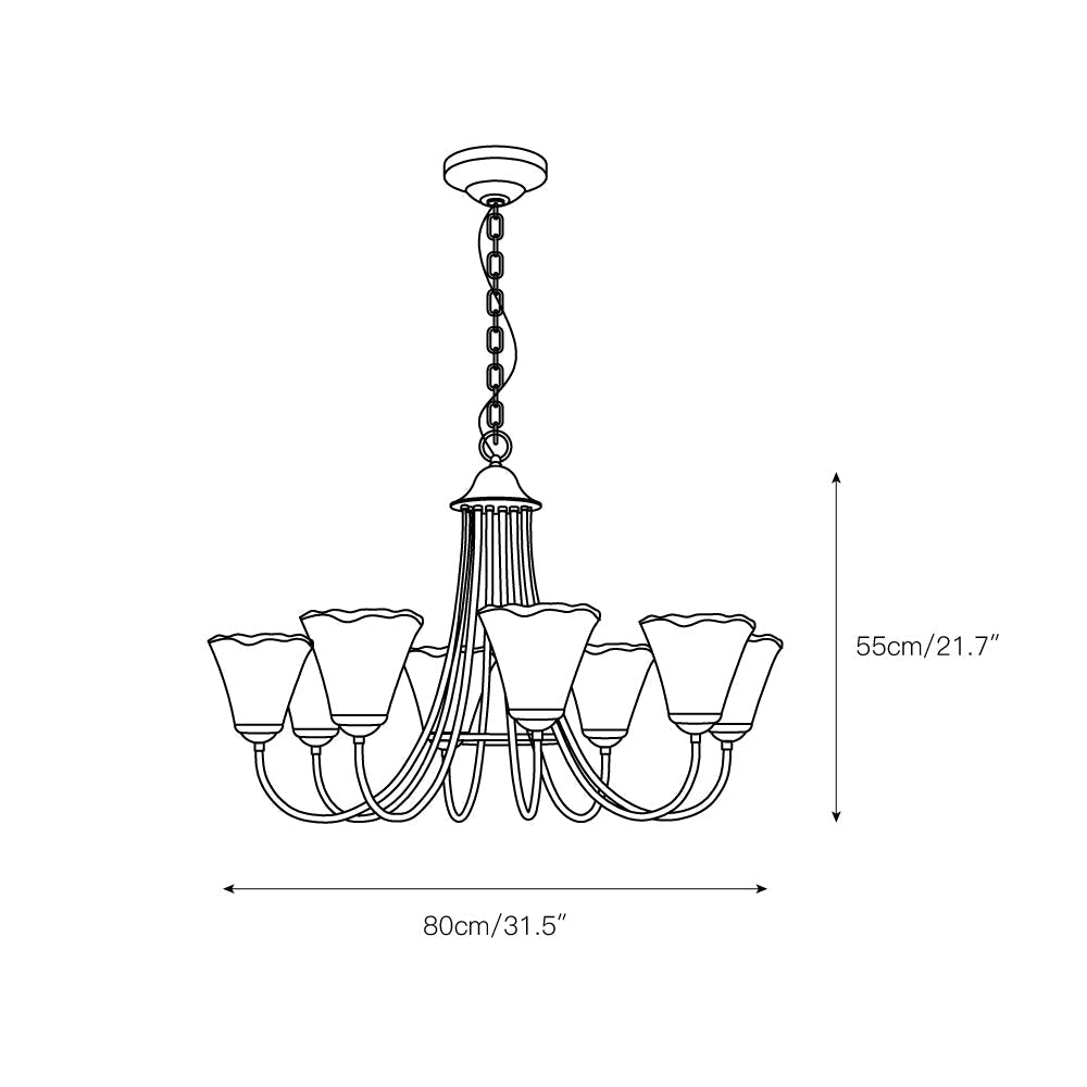 Amber Glass Globe Chandelier with Dark Brass Accents – Multi-Arm Ceiling Light for Dining Room, Living Room & Entryway | Thomler