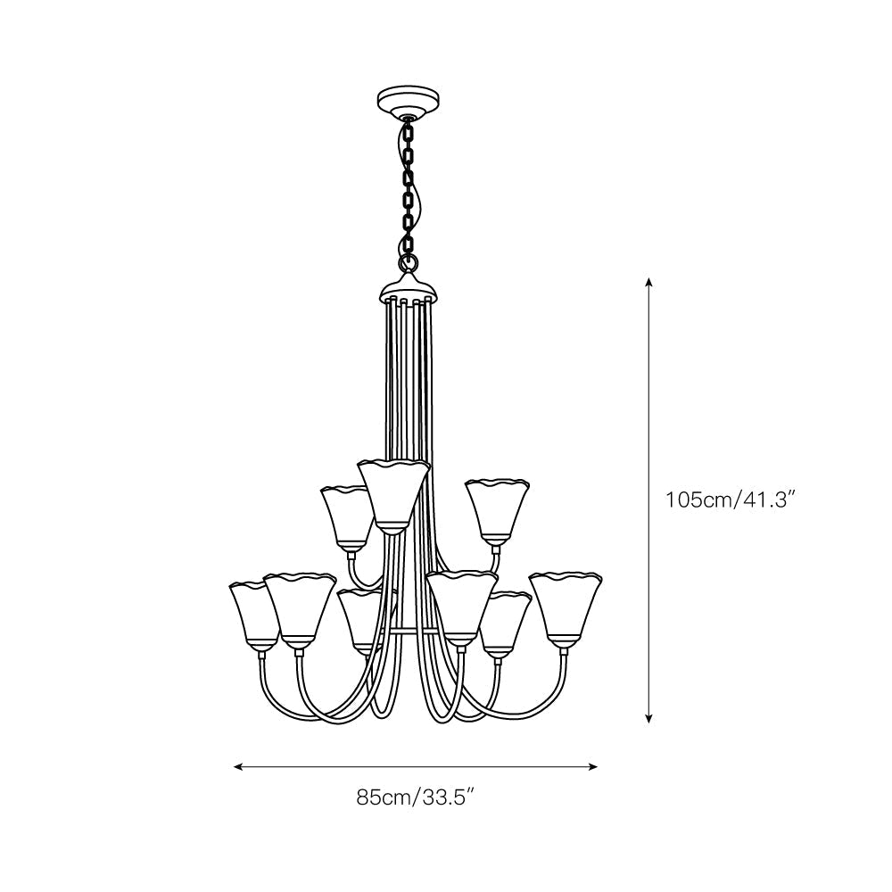 Amber Glass Globe Chandelier with Dark Brass Accents – Multi-Arm Ceiling Light for Dining Room, Living Room & Entryway | Thomler