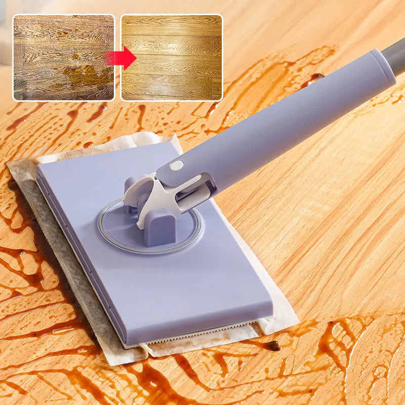 Cleaning Mop Plastic Metal 71.0 cm Lilac Hands Free Floor Cleaning Wet Wipe Cleaner For Kitchen Bathroom Countertops | Thomler