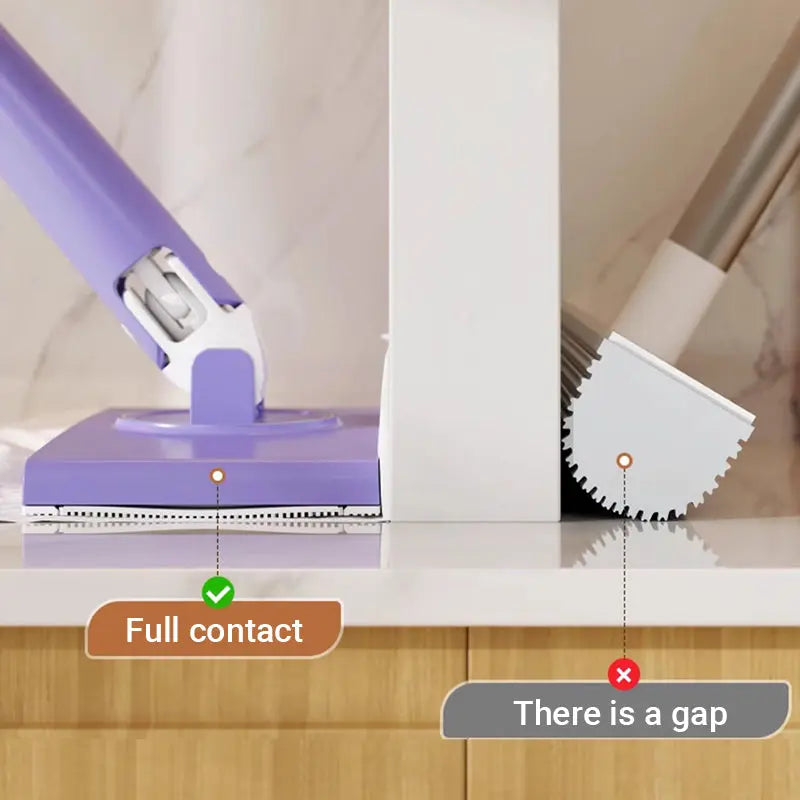 Cleaning Mop Plastic Metal 71.0 cm Lilac Hands Free Floor Cleaning Wet Wipe Cleaner For Kitchen Bathroom Countertops | Thomler